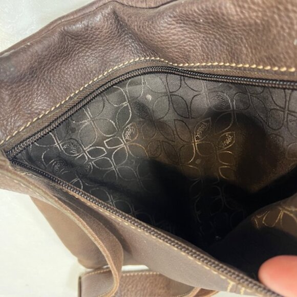 VTG Fossil Sutter Multi-Pocket Messenger Crossbody Pebbled Finish Leather Bag - Picture 9 of 16